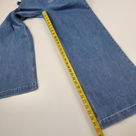 Staud Blue Denim Wide Leg Flare Jeans Women's Size 10 NWT Msrp $295 Painter Pant - Picture 11 of 14
